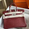 Túi Xách Nữ Hermes Birkin Da Cá Sấu Khâu Tay Rep 11 Màu Đỏ 25cm (2)
