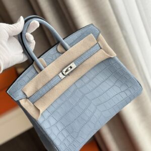 Túi Xách Nữ Hermes Birkin Da Cá Sấu Khâu Tay Replica 11 Cao Cấp 25cm (2)