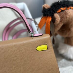 Túi Xách Nữ Hermes Kelly Da Epsom Like Auth Màu Nâu 25cm (2)