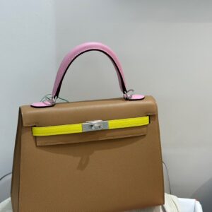 Túi Xách Nữ Hermes Kelly Da Epsom Like Auth Màu Nâu 25cm (2)