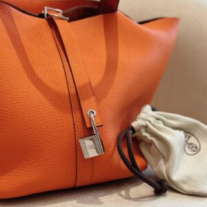 Túi Xách Nữ Hermes Picotin Lock Rep 11 Cao Cấp Màu Cam 22cm (2)