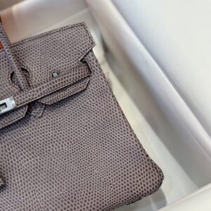 Túi Xách Siêu Cấp Hermes Birkin 25 Fonce Da Lizard Nữ Khóa Bạc 25cm (2)