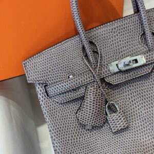 Túi Xách Siêu Cấp Hermes Birkin 25 Fonce Da Lizard Nữ Khóa Bạc 25cm (2)