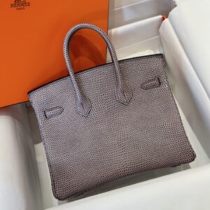 Túi Xách Siêu Cấp Hermes Birkin 25 Fonce Da Lizard Nữ Khóa Bạc 25cm (2)