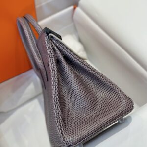 Túi Xách Siêu Cấp Hermes Birkin 25 Fonce Da Lizard Nữ Khóa Bạc 25cm (2)