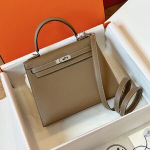 Túi Xách Siêu Cấp Hermes Kelly Da Epsom Nữ Khóa Bạc 25cm (2)