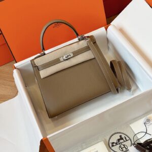 Túi Xách Siêu Cấp Hermes Kelly Da Epsom Nữ Khóa Bạc 25cm (2)