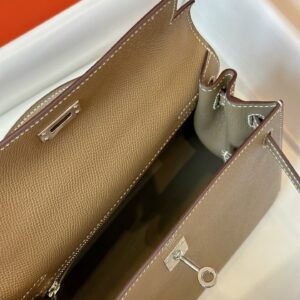 Túi Xách Siêu Cấp Hermes Kelly Da Epsom Nữ Khóa Bạc 25cm (2)