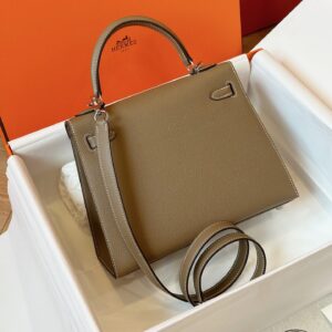 Túi Xách Siêu Cấp Hermes Kelly Da Epsom Nữ Khóa Bạc 25cm (2)