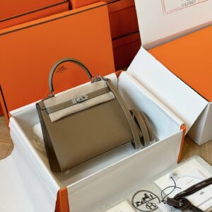 Túi Xách Siêu Cấp Hermes Kelly Da Epsom Nữ Khóa Bạc 25cm (2)
