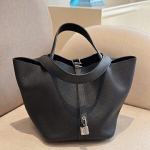 Túi Xách Siêu Cấp Hermes Picotin Lock Nữ Màu Đen 22cm (2)