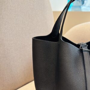 Túi Xách Siêu Cấp Hermes Picotin Lock Nữ Màu Đen 22cm (2)