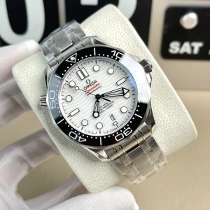 Đồng Hồ Nam Omega Seamaster Rep 1 1 Mặt Trắng Nhà Máy VS 42mm (2)