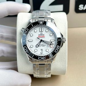 Đồng Hồ Nam Omega Seamaster Rep 1 1 Mặt Trắng Nhà Máy VS 42mm (2)