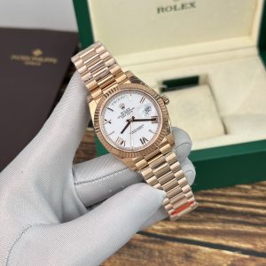 Đồng Hồ Rolex Day-Date Fake Cao Cấp Màu Vàng Hồng EW Factory 40mm