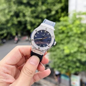 Đồng Hồ Hublot Classic Fusion Đính Đá Màu Xanh Dương HB Factory 38mm (6)