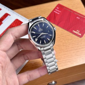 Đồng Hồ Omega Seamaster Co-Xial Aqua Terra Replica 11 Mặt Xanh Blue 41mm (1)