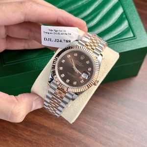 Đồng Hồ Rolex DateJust Bọc Vàng Mặt Số Chocolate Nhà Máy GM V5 Nam 41mm (5)