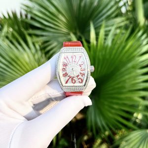 Đồng Hồ Franck Muller V32 Đính Full Đá Màu Đỏ ABF Factory 32x40mm (9)