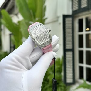 Đồng Hồ Franck Muller V32 Đính Full Đá Màu Hồng Nhà Máy ABF 32x40mm (6)