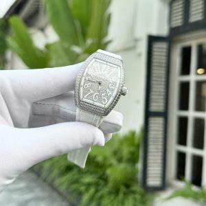 Đồng Hồ Franck Muller V32 Nữ Đính Đá Màu Trắng ABF Thụy Sỹ 32x40mm (1)