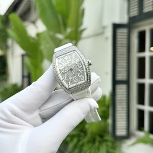 Đồng Hồ Franck Muller V32 Nữ Đính Đá Màu Trắng ABF Thụy Sỹ 32x40mm (1)
