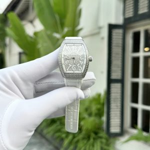 Đồng Hồ Franck Muller V32 Nữ Đính Đá Màu Trắng ABF Thụy Sỹ 32x40mm (1)