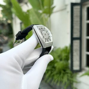 Đồng Hồ Franck Muller V32 Nữ Đính Full Kim Cương Dây Cao Su Đen ABF (2)