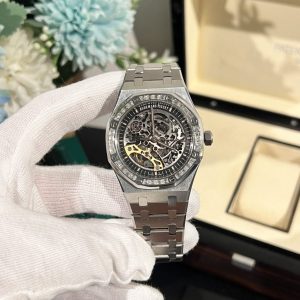 Đồng Hồ Audemars Piguet Royal Oak 15412BC Đính Moissanite 41mm (2)