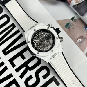 Đồng Hồ Hublot Replica Big Bang Unico Gốm Trắng Nhà May BBF 42mm (2)