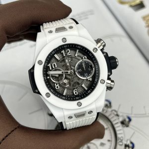 Đồng Hồ Hublot Replica Big Bang Unico Gốm Trắng Nhà May BBF 42mm (2)