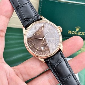 Đồng Hồ Rolex Cellini 50525 Mặt Chocolate Dây Da Đen Chế Tác 39mm (1)