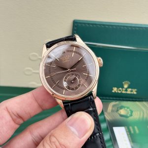 Đồng Hồ Rolex Cellini 50525 Mặt Chocolate Dây Da Đen Chế Tác 39mm (1)