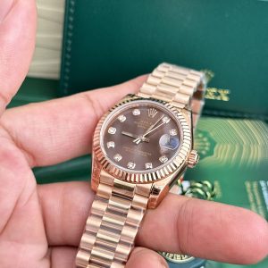 Đồng Hồ Rolex Chế Tác Nữ DateJust Mặt Chocolate Dây Oyster 31mm (3)