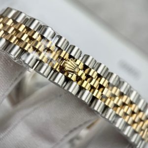 Đồng Hồ Rolex DateJust Nữ Bọc Vàng Thật Mặt Số Màu Đen Nhà Máy GM 31mm (1)