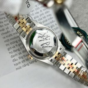 Đồng Hồ Rolex DateJust Nữ Bọc Vàng Thật Mặt Số Màu Đen Nhà Máy GM 31mm (1)