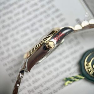 Đồng Hồ Rolex DateJust Nữ Bọc Vàng Thật Mặt Số Màu Đen Nhà Máy GM 31mm (1)