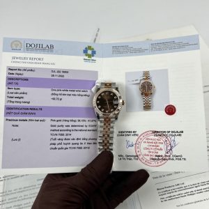 Đồng Hồ Rolex DateJust Nữ Bọc Vàng Thật Mặt Số Màu Nâu Nhà Máy GM 31mm (8)