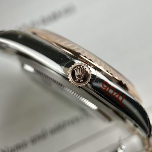 Đồng Hồ Rolex DateJust Nữ Bọc Vàng Thật Mặt Số Màu Nâu Nhà Máy GM 31mm (8)