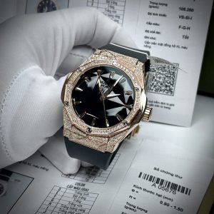 Đồng Hồ Hublot Replica Orlinski King Gold Đính Kim Cương Tự Nhiên 40mm (1)