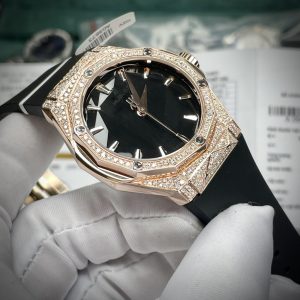 Đồng Hồ Hublot Replica Orlinski King Gold Đính Kim Cương Tự Nhiên 40mm (1)
