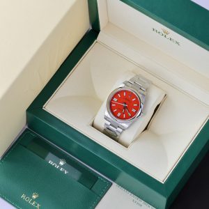 Đồng Hồ Rolex 1 1 Oyster Perpetual 126000 Mặt Số Đỏ Nhà Máy Clean 41mm