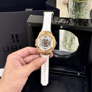 Hublot Replica 11 Big Bang Sang Bleu ll King Gold nam màu trắng BBF 45mm (2)