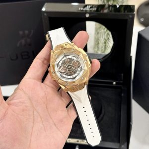 Hublot Replica 11 Big Bang Sang Bleu ll King Gold nam màu trắng BBF 45mm (2)