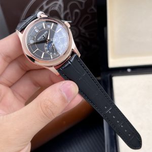 Patek Philippe 5205R Chế Tác Bọc Vàng Hồng 18K Nam Mặt Đen 40mm (2)