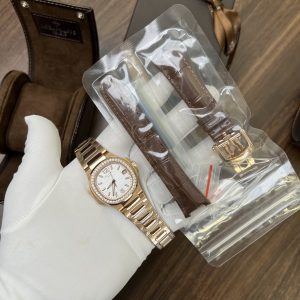 Patek Philippe Nữ Dây Kim Loại Đính Đá Nautilus 7010 Màu Vàng Hồng 32mm (4)