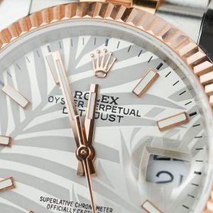 Rolex Chế Tác DateJust 126231 Bọc Vàng Thật Mặt Họa Tiết Lá Cọ GM Factory 36mm (1)
