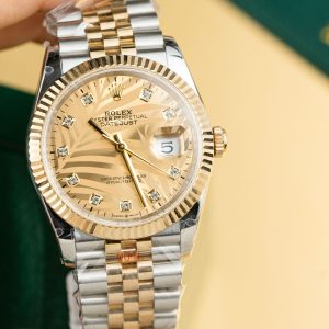 Rolex Chế Tác DateJust 126233 Bọc Vàng Thật Cọc Số Đính Đá GM Factory 36mm (2)