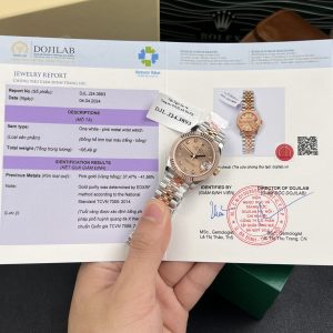 Rolex Chế Tác DateJust Bọc Vàng Hồng 18K Nữ Mặt Màu Hồng GM Factory 31mm (2)