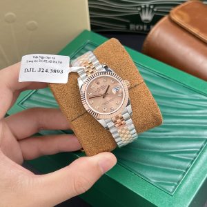 Rolex Chế Tác DateJust Bọc Vàng Hồng 18K Nữ Mặt Màu Hồng GM Factory 31mm (2)